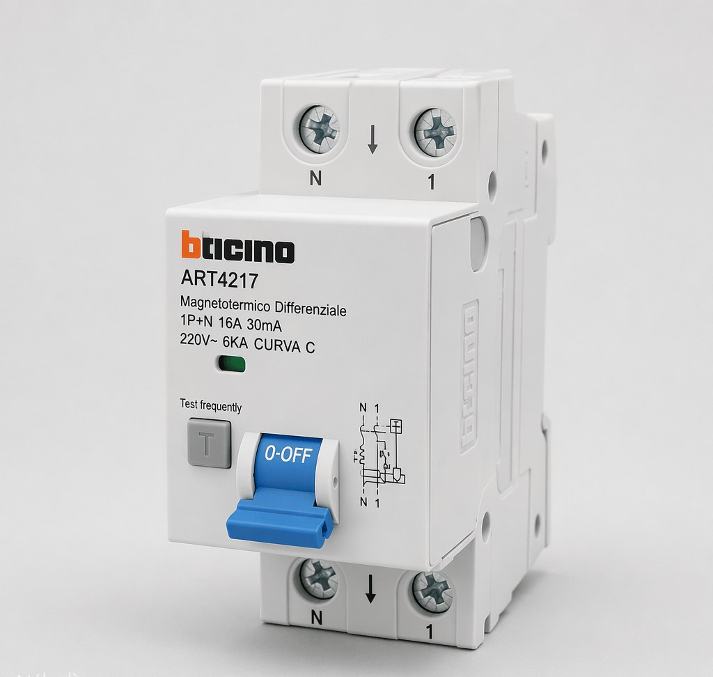BTicino Magnetotermico Differenziale 1P+N 16A 30mA